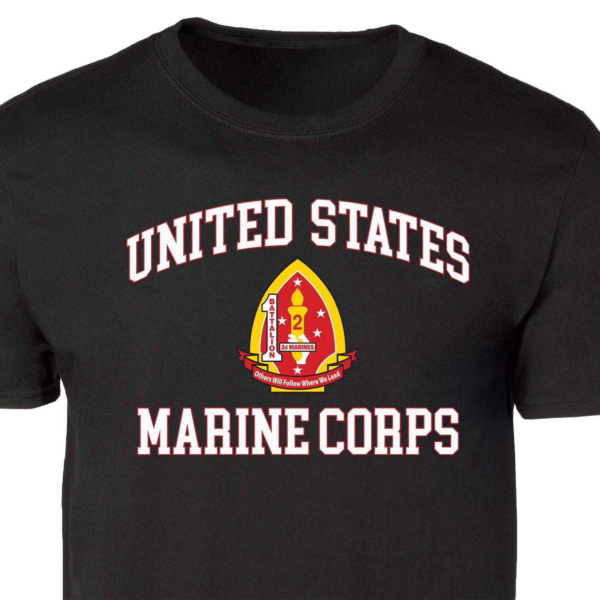 1st Battalion 2nd Marines USMC Patch Graphic T-shirt - SGT GRIT