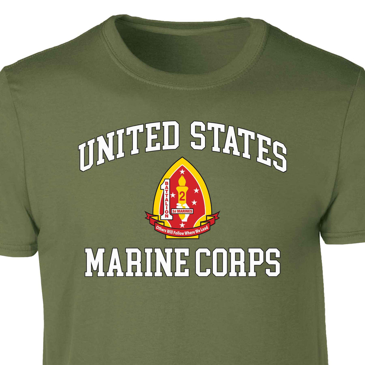1st Battalion 2nd Marines USMC Patch Graphic T-shirt - SGT GRIT