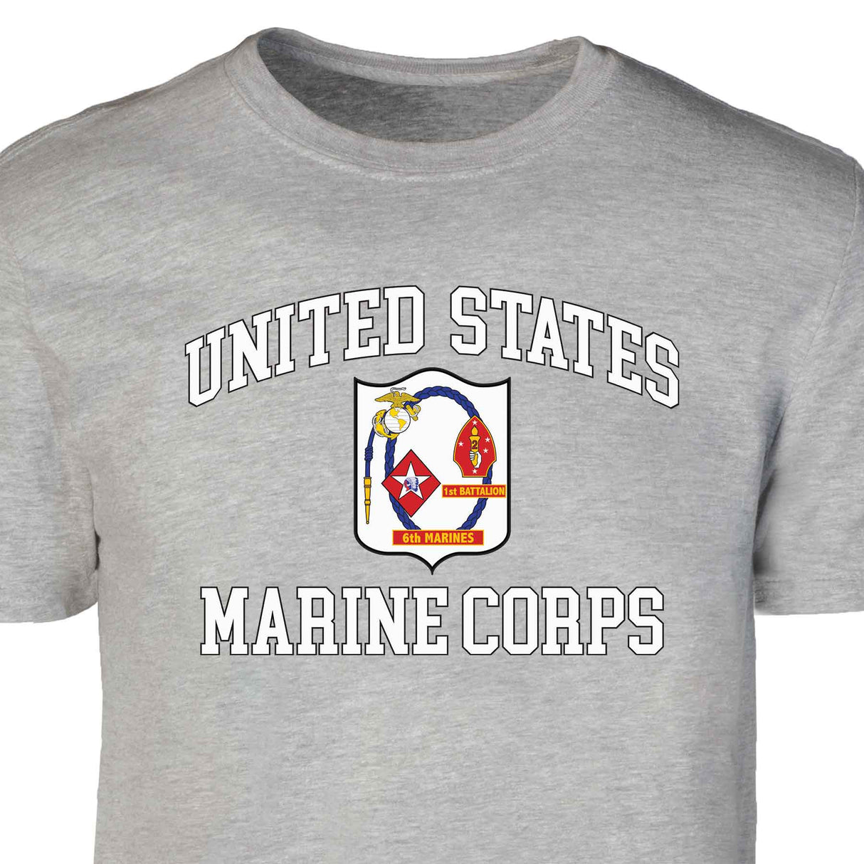 1st Battalion 6th Marines USMC Patch Graphic T-shirt - SGT GRIT