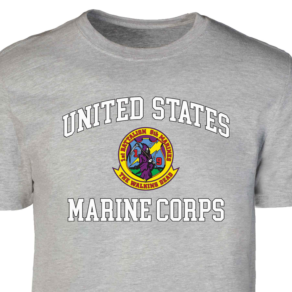 1st Battalion 9th Marines USMC Patch Graphic T-shirt - SGT GRIT