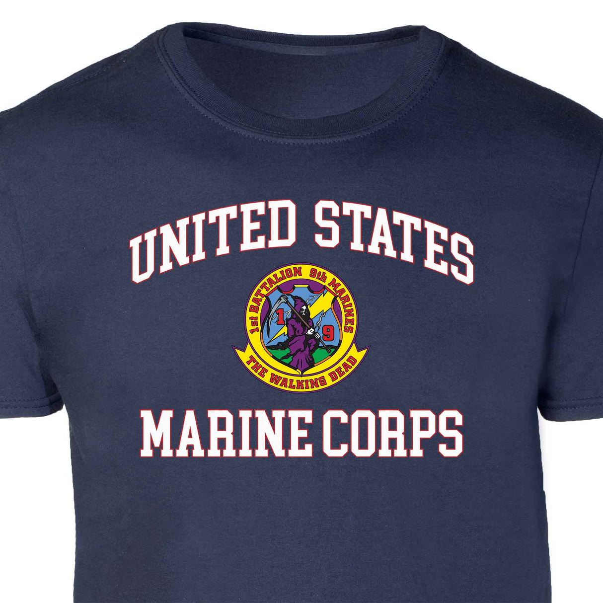 1st Battalion 9th Marines USMC Patch Graphic T-shirt - SGT GRIT
