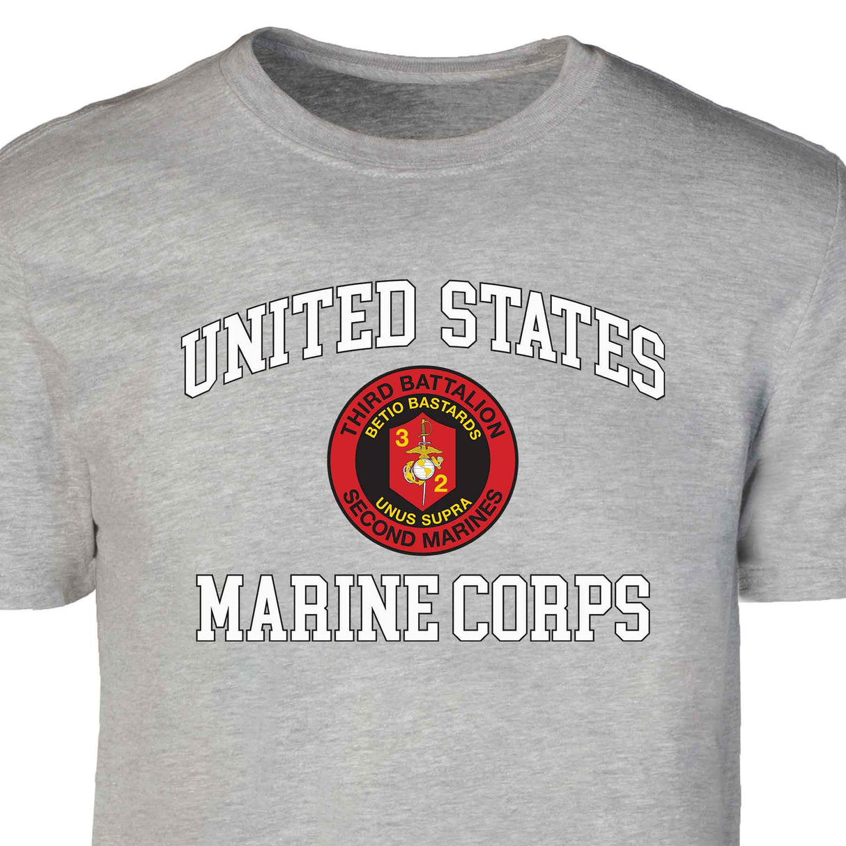 3rd Battalion 2nd Marines USMC Patch Graphic T-shirt - SGT GRIT