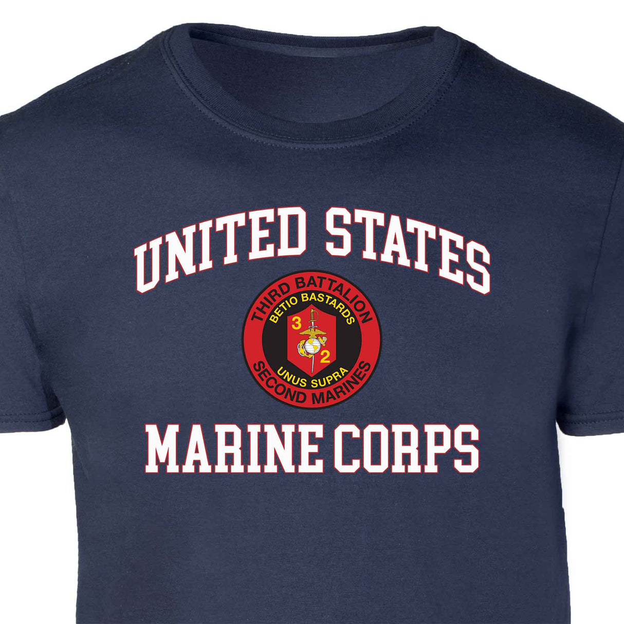 3rd Battalion 2nd Marines USMC Patch Graphic T-shirt - SGT GRIT