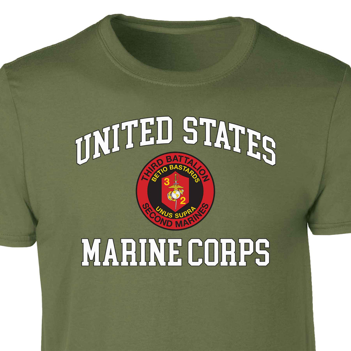 3rd Battalion 2nd Marines USMC Patch Graphic T-shirt - SGT GRIT