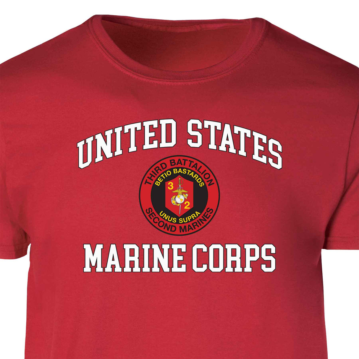 3rd Battalion 2nd Marines USMC Patch Graphic T-shirt - SGT GRIT