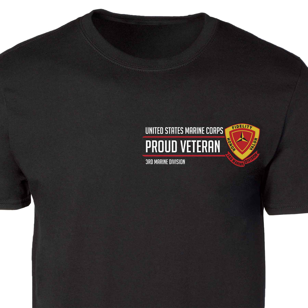 3rd Marine Division Proud Veteran Patch Graphic T-shirt - SGT GRIT