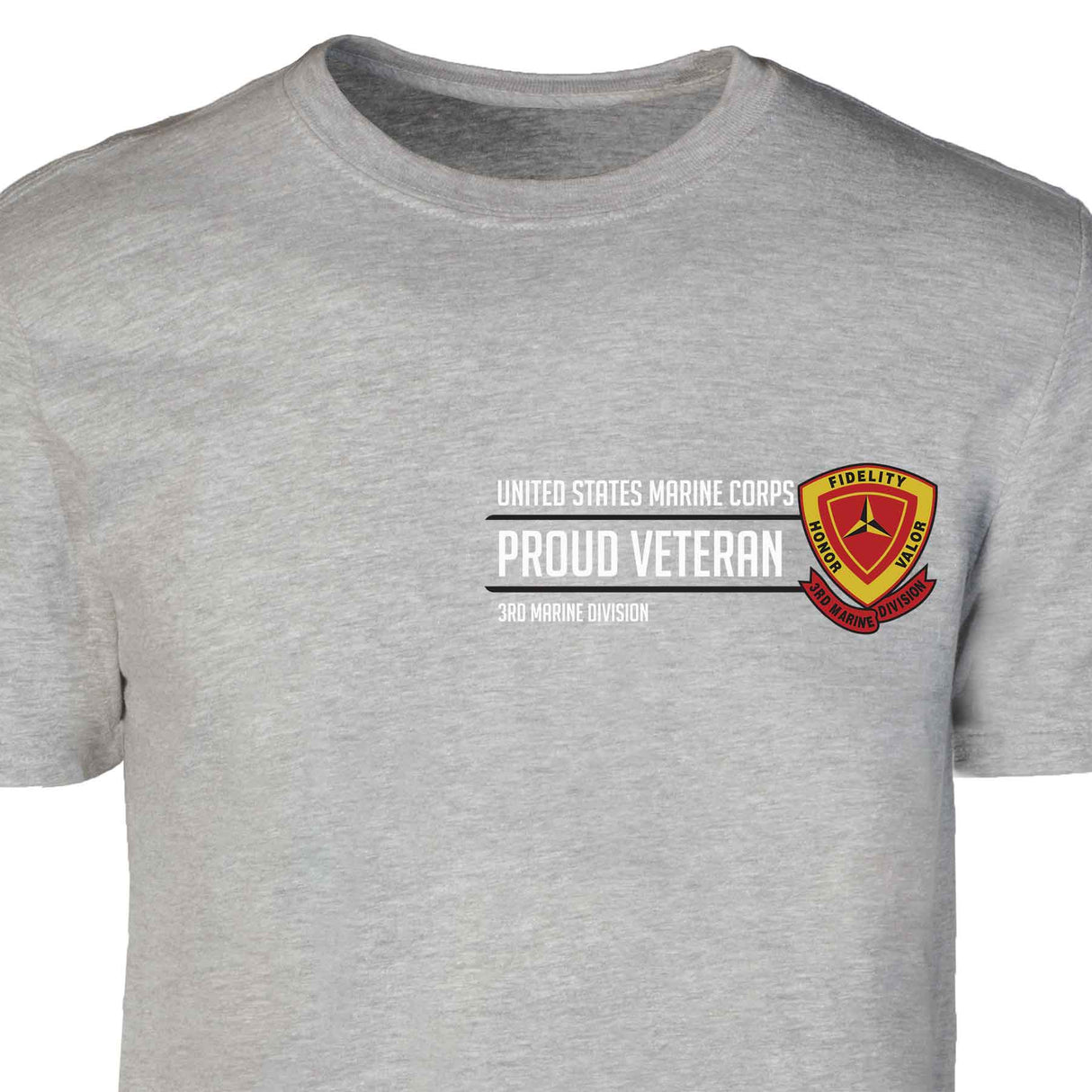 3rd Marine Division Proud Veteran Patch Graphic T-shirt - SGT GRIT