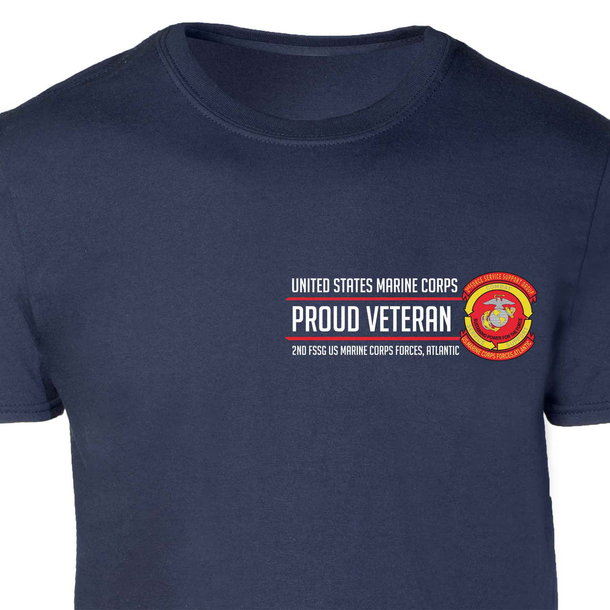 2nd FSSG US Marine Corps Proud Veteran Patch Graphic T-shirt - SGT GRIT