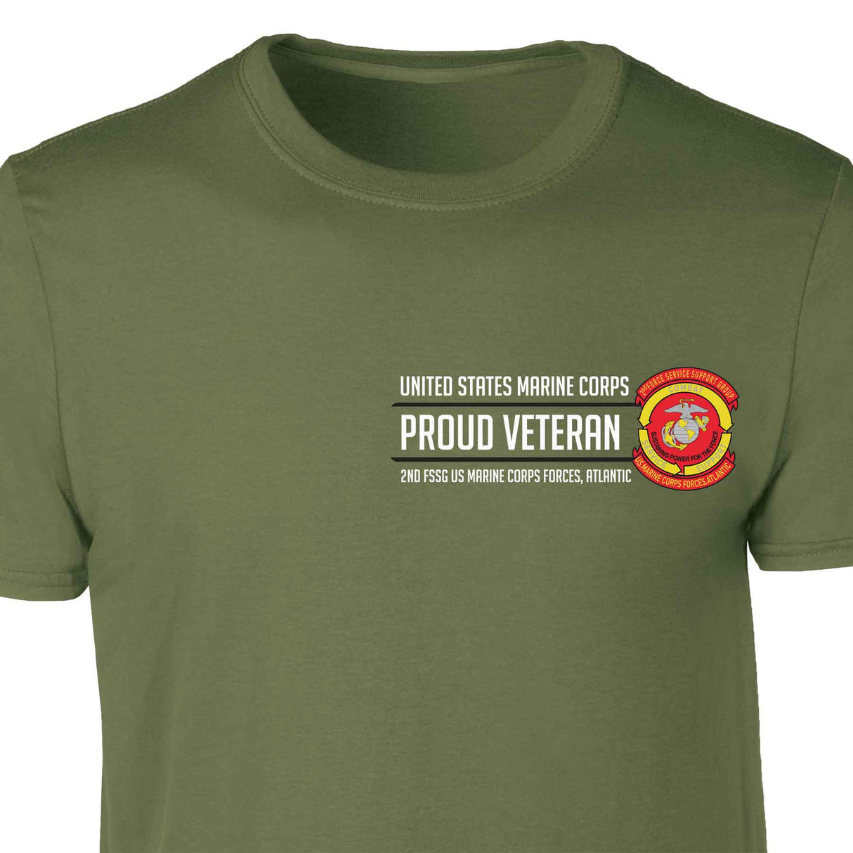 2nd FSSG US Marine Corps Proud Veteran Patch Graphic T-shirt - SGT GRIT