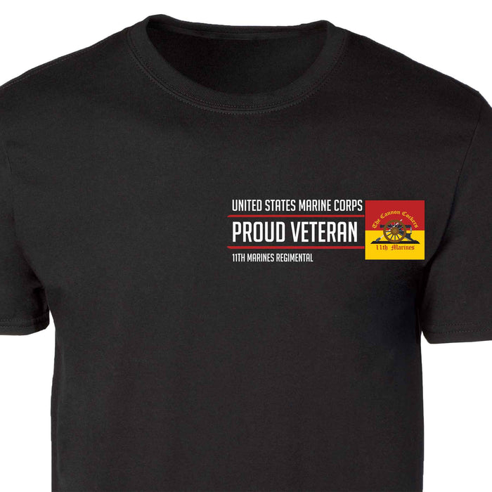 11th Marines Regimental Proud Veteran Patch Graphic T-shirt - SGT GRIT