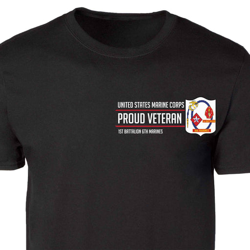 1st Battalion 6th Marines Proud Veteran Patch Graphic T-shirt - SGT GRIT