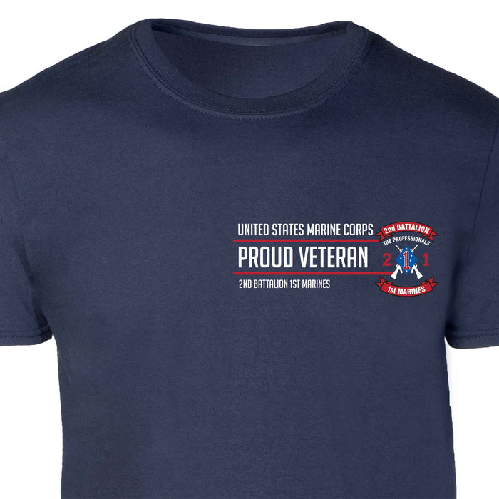 2nd Battalion 1st Marines Proud Veteran Patch Graphic T-shirt - SGT GRIT