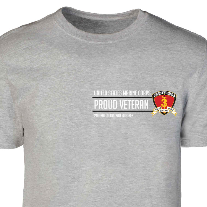 2nd Battalion 3rd Marines Proud Veteran Patch Graphic T-shirt - SGT GRIT
