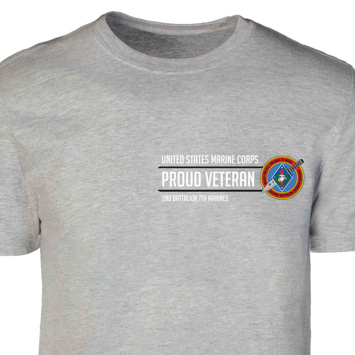 2nd Battalion 7th Marines Proud Veteran Patch Graphic T-shirt - SGT GRIT