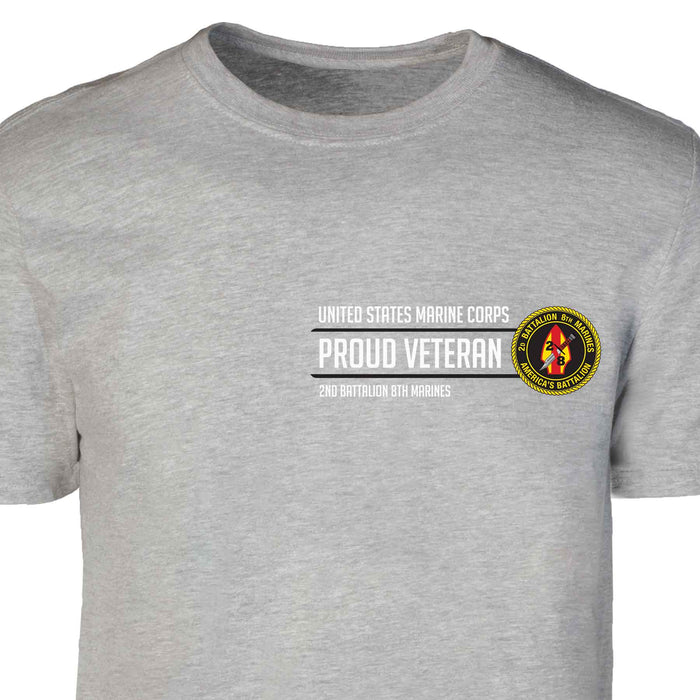 2nd Battalion 8th Marines Proud Veteran Patch Graphic T-shirt - SGT GRIT