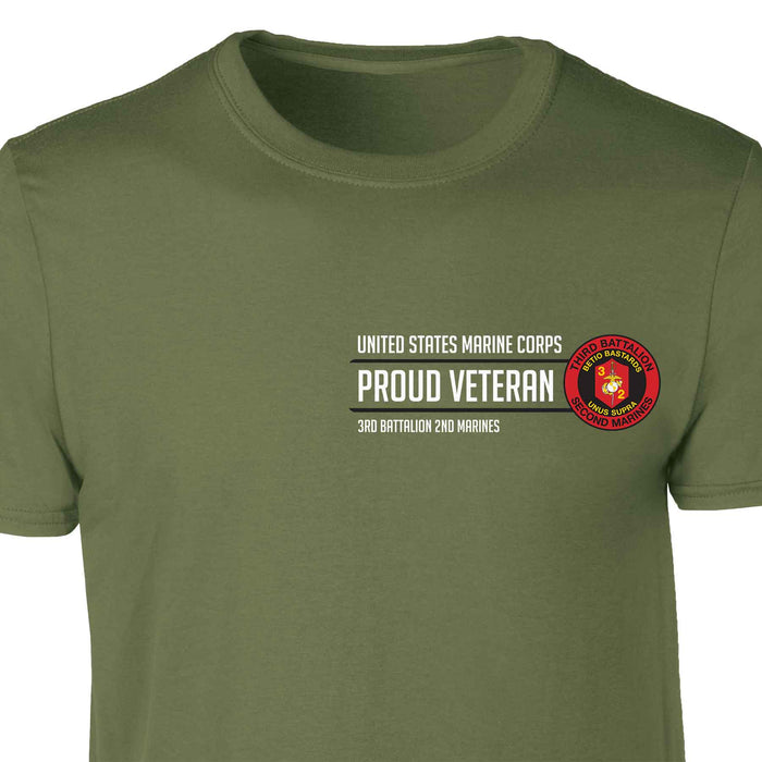 3rd Battalion 2nd Marines Proud Veteran Patch Graphic T-shirt - SGT GRIT