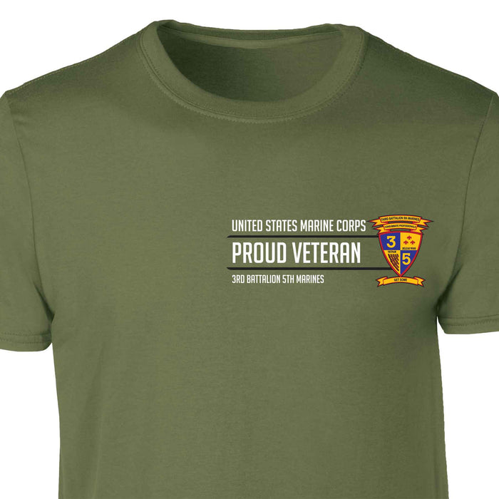 3rd Battalion 5th Marines Proud Veteran Patch Graphic T-shirt - SGT GRIT