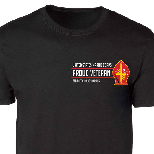 3rd Battalion 8th Marines Proud Veteran Patch Graphic T-shirt - SGT GRIT