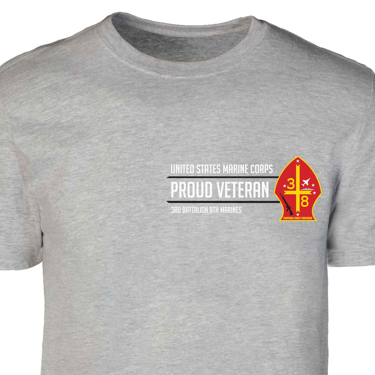3rd Battalion 8th Marines Proud Veteran Patch Graphic T-shirt - SGT GRIT