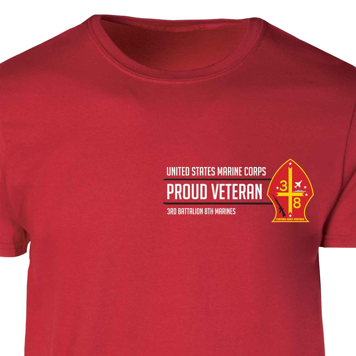 3rd Battalion 8th Marines Proud Veteran Patch Graphic T-shirt - SGT GRIT