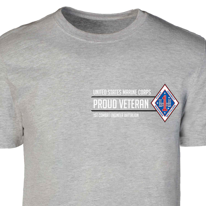 1st Combat Engineer Battalion Proud Veteran Patch Graphic T-shirt - SGT GRIT