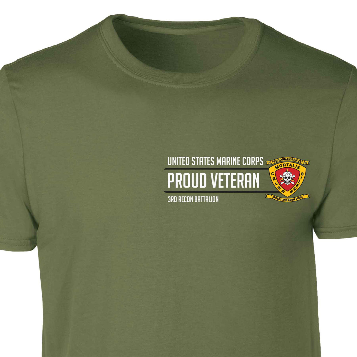 3rd Recon Battalion Proud Veteran Patch Graphic T-shirt - SGT GRIT