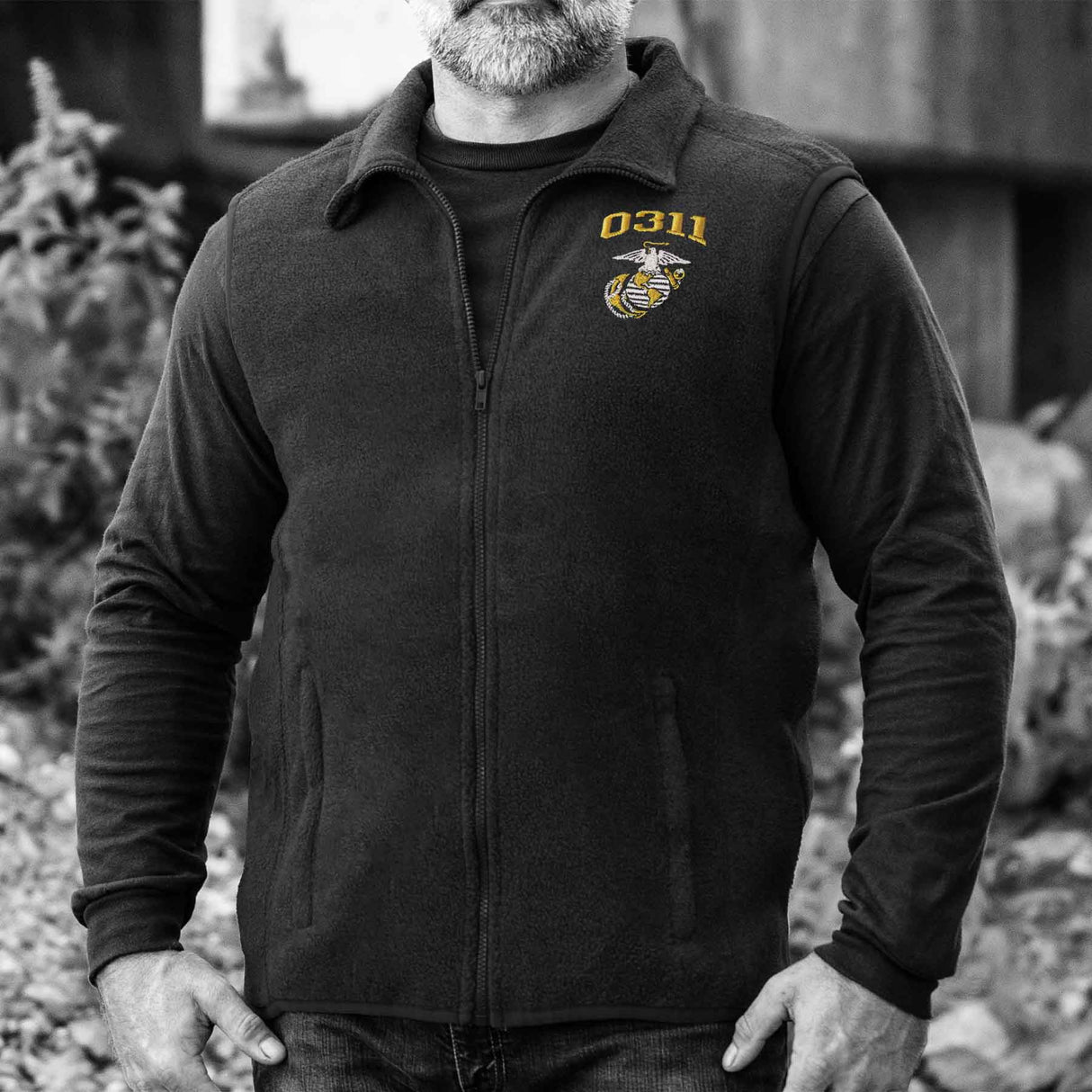 Marine Corps MOS Embroidered Fleece Vest - SGT GRIT