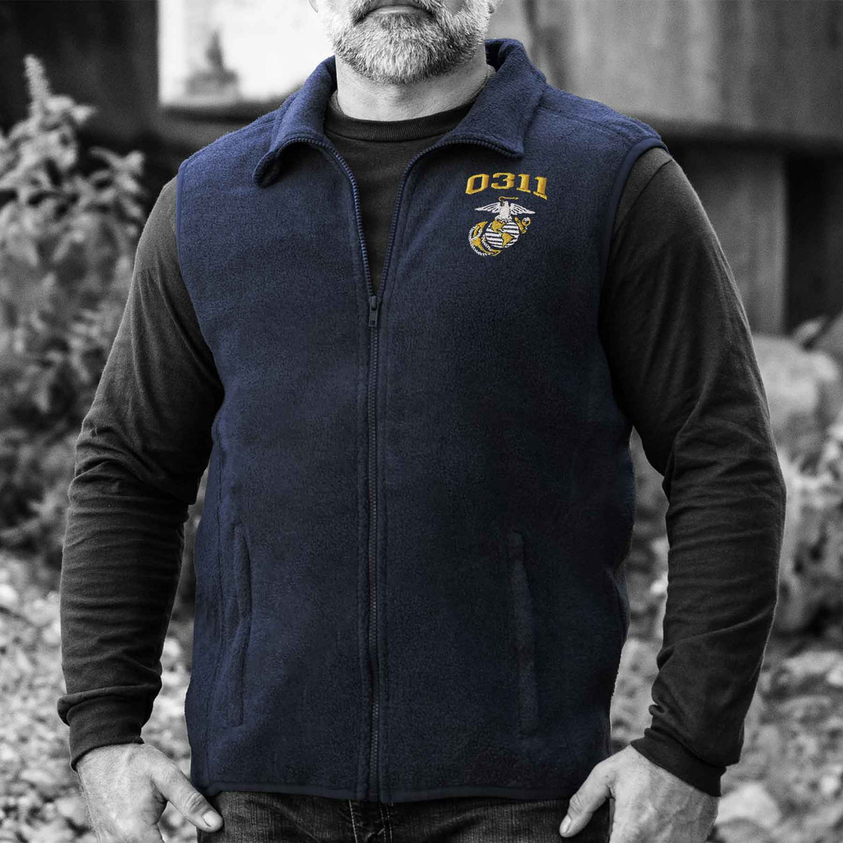 Marine Corps MOS Embroidered Fleece Vest - SGT GRIT