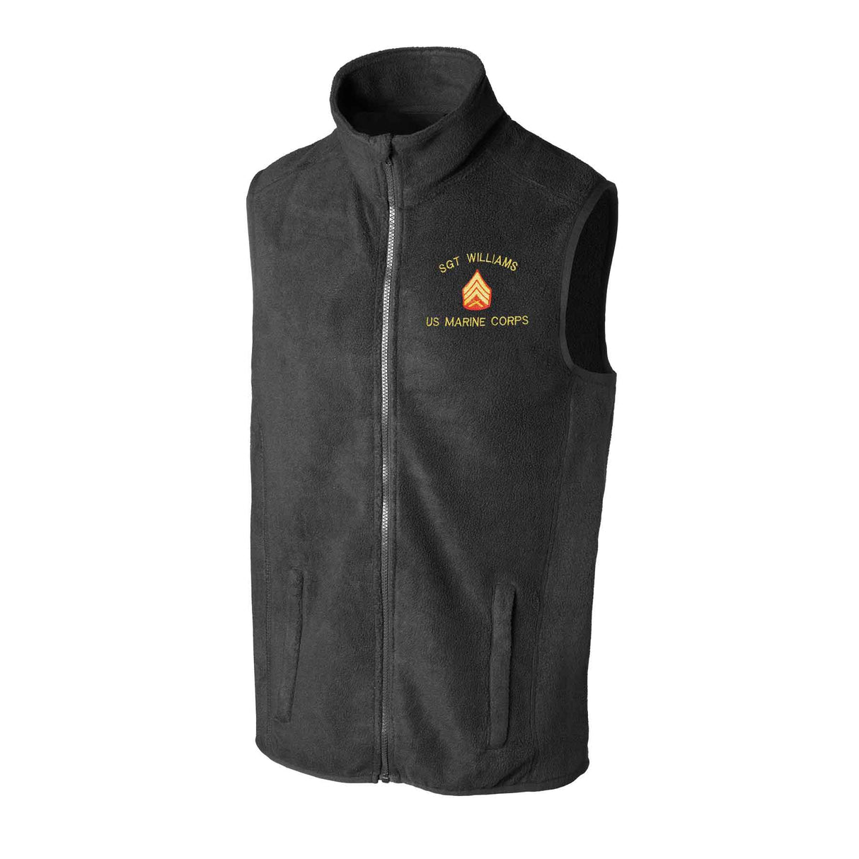 Custom USMC Embroidered Fleece Vest - SGT GRIT