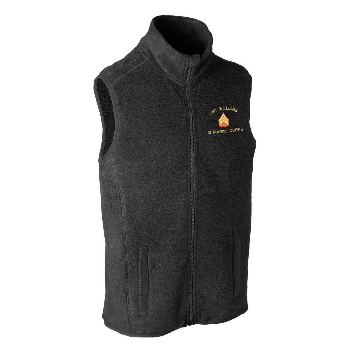Custom USMC Embroidered Fleece Vest - SGT GRIT