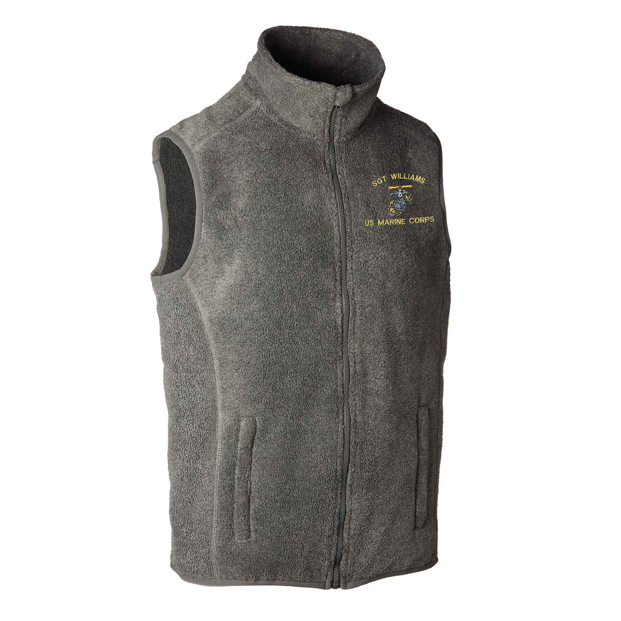 Custom USMC Embroidered Fleece Vest - SGT GRIT