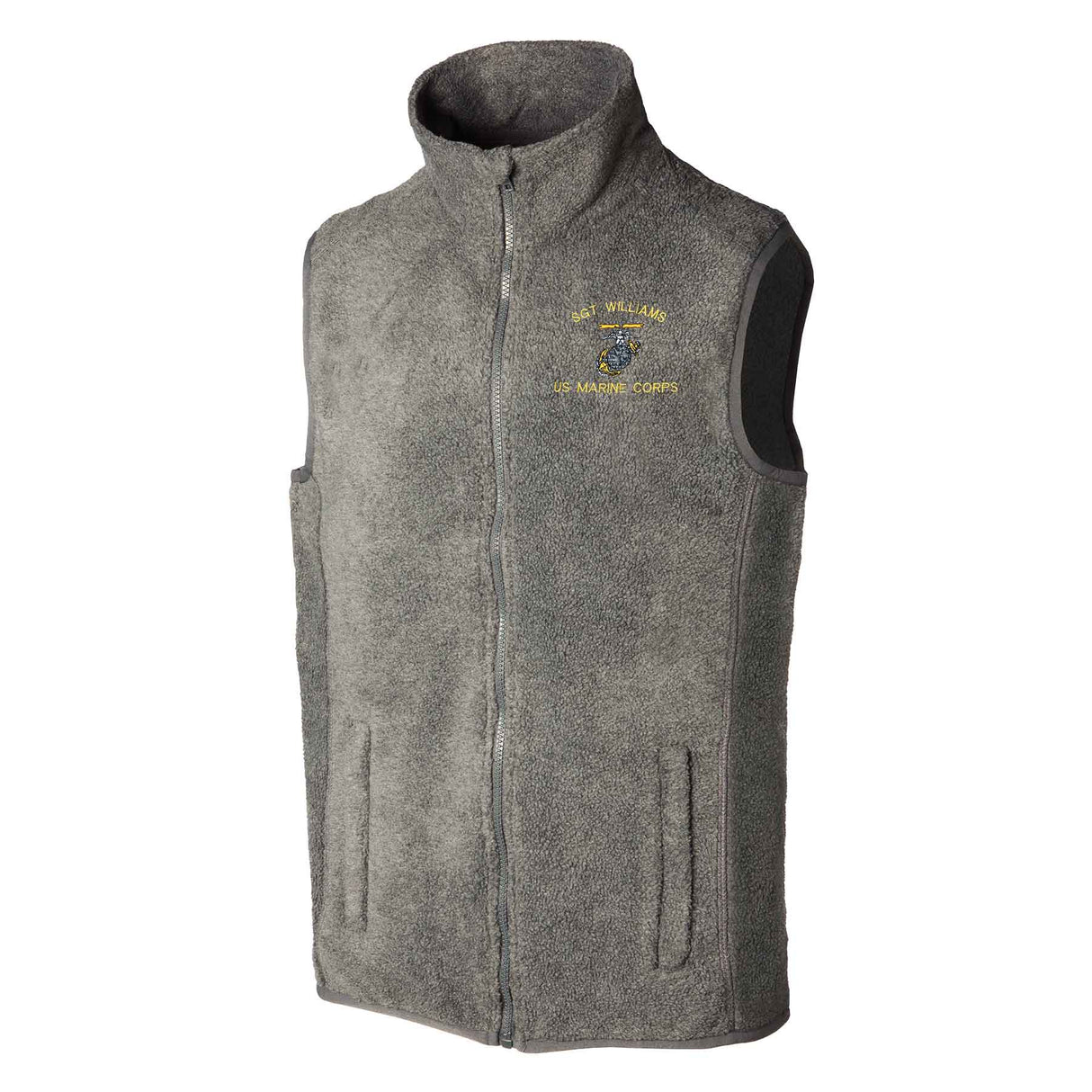Custom USMC Embroidered Fleece Vest - SGT GRIT