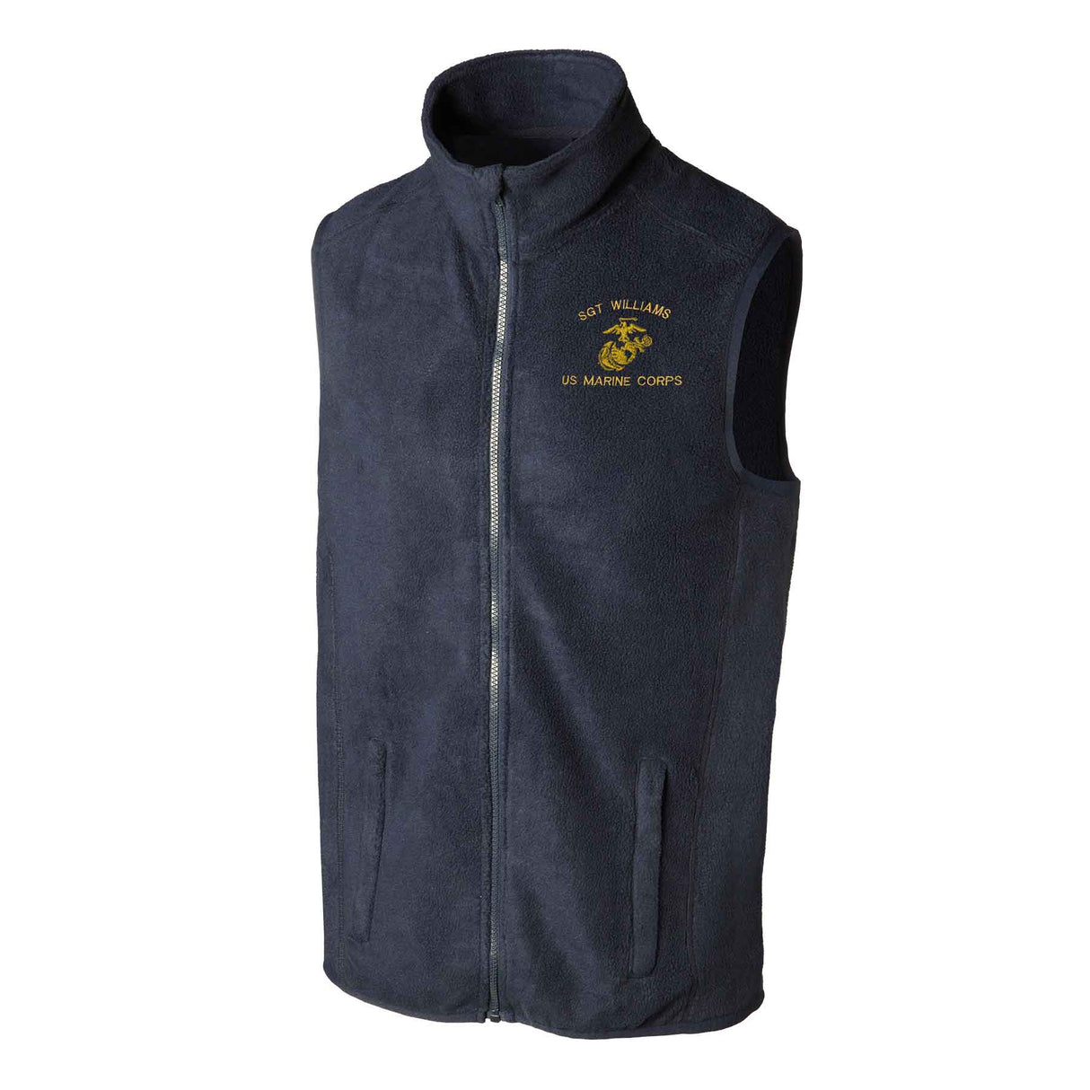 Custom USMC Embroidered Fleece Vest - SGT GRIT