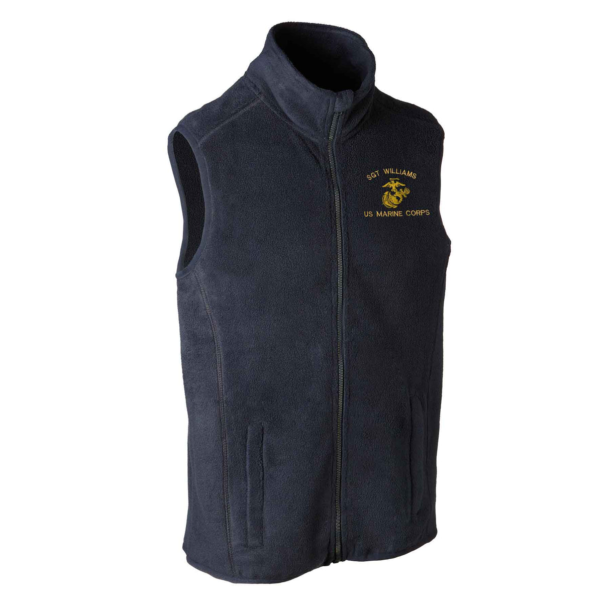 Custom USMC Embroidered Fleece Vest - SGT GRIT