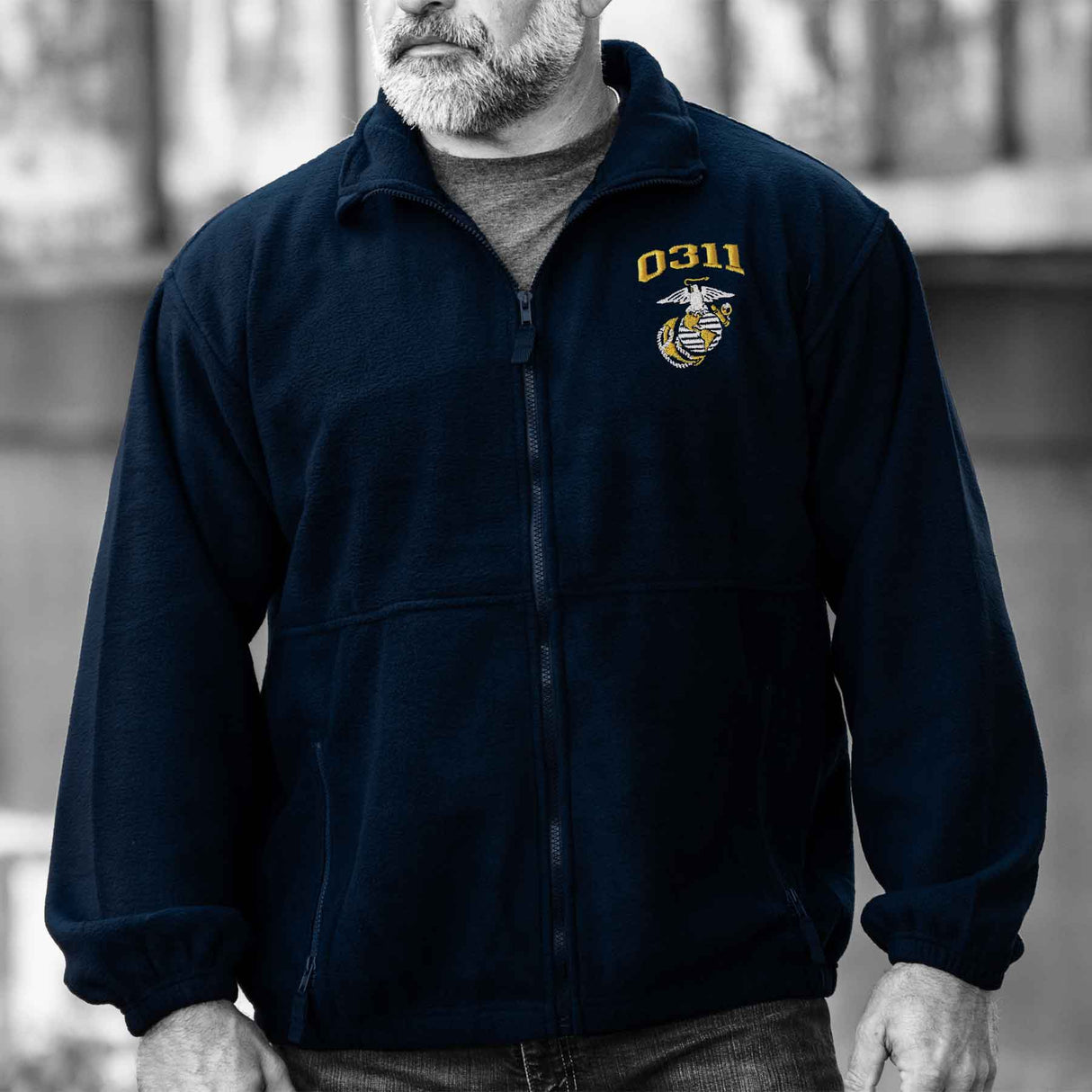 Marine Corps MOS Embroidered Fleece Full Zip - SGT GRIT