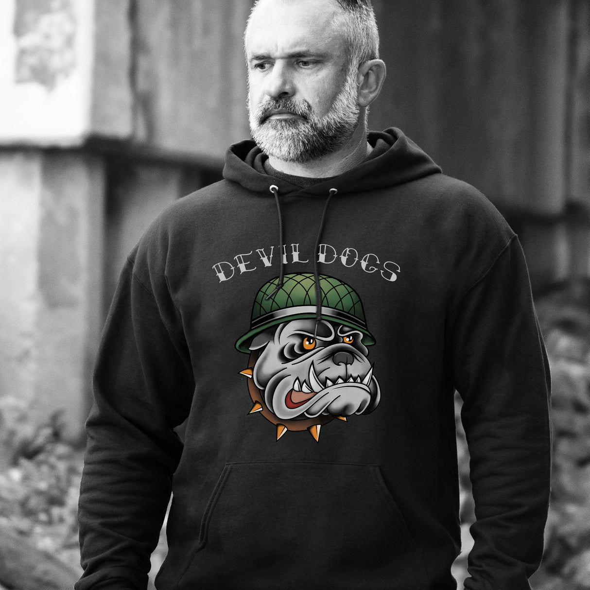 USMC Vintage Tattoo Devil Dogs Hoodie - SGT GRIT