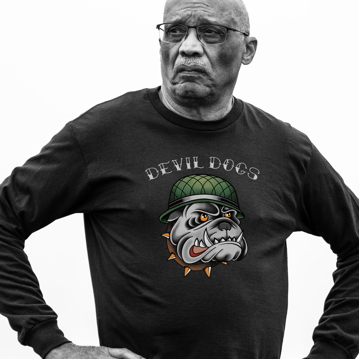 USMC Vintage Tattoo Devil Dogs Long Sleeve Shirt - SGT GRIT