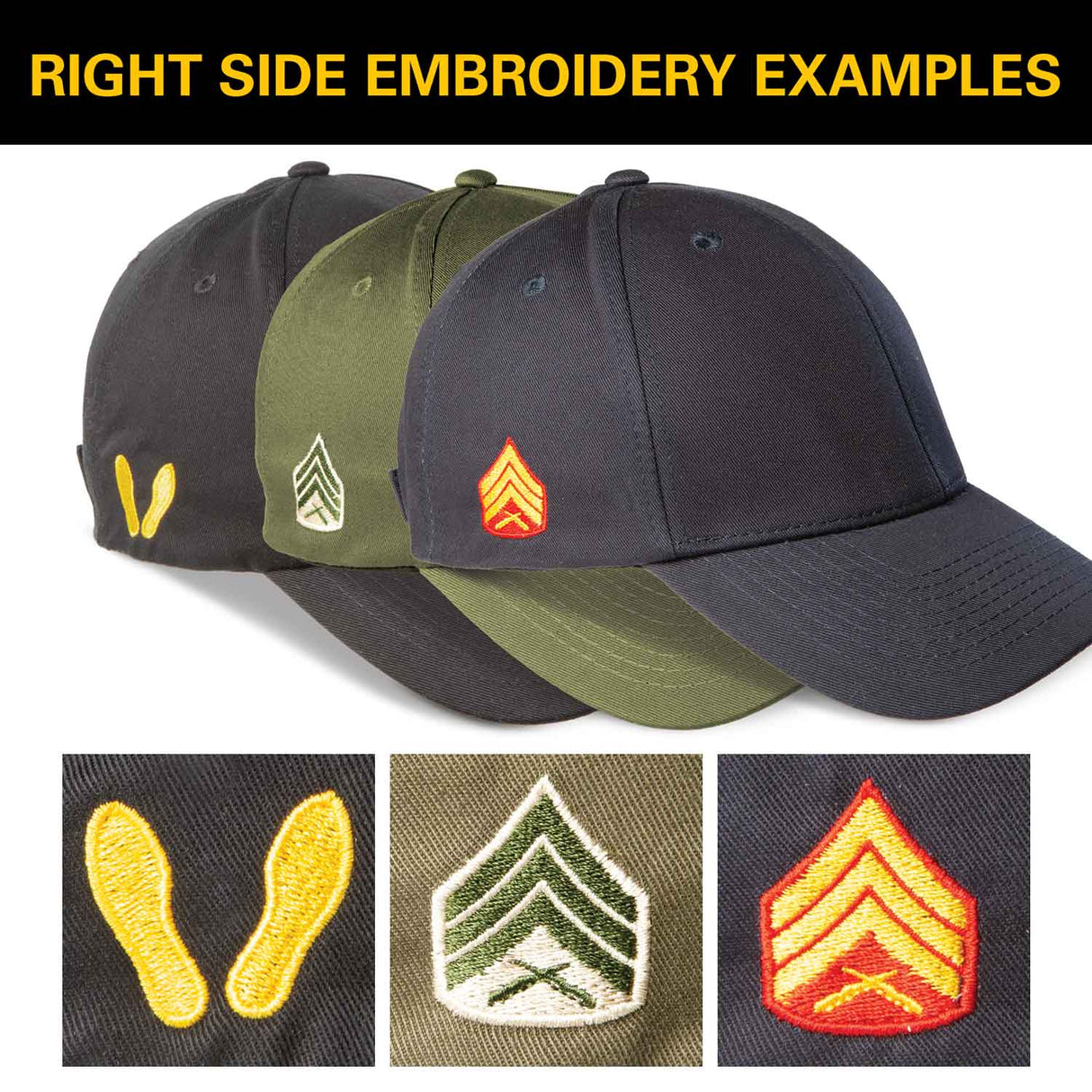USMC Custom Rank and Insignia Hat- Personalized - SGT GRIT