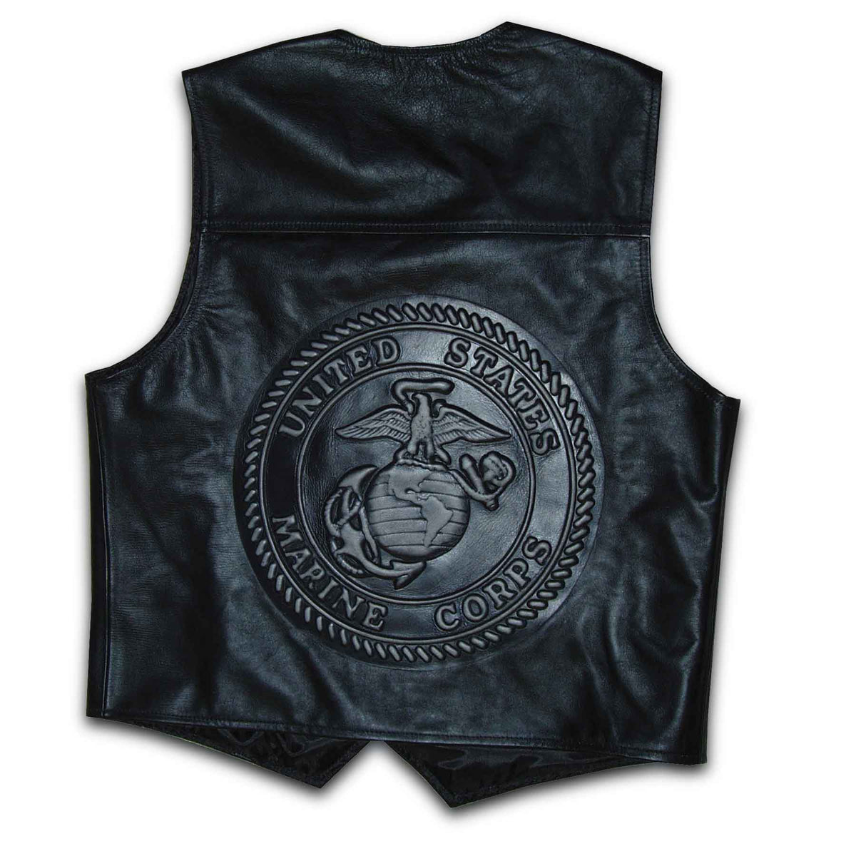 Embossed Black Leather Vest – SGT GRIT