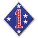 Guadalcanal 1st Marine Division Enameled Pin - SGT GRIT