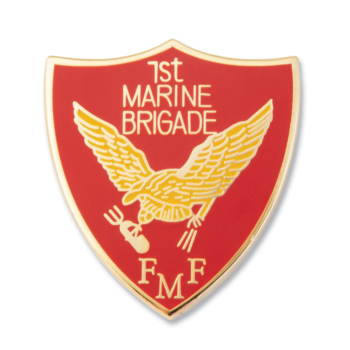1st Marine Brigade FMF Pin Enameled 1 in. x 3/4 in. - SGT GRIT
