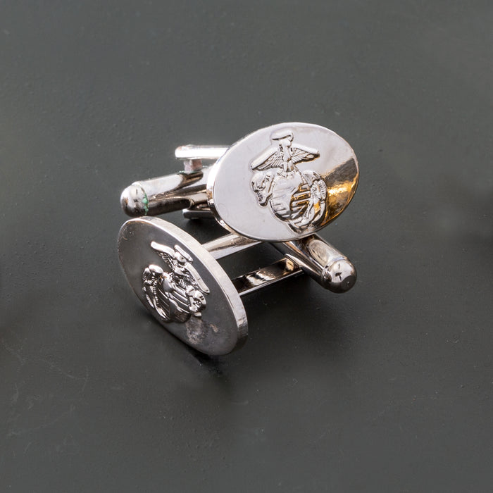 Eagle Globe and Anchor Silver Cufflinks Right and Left - SGT GRIT