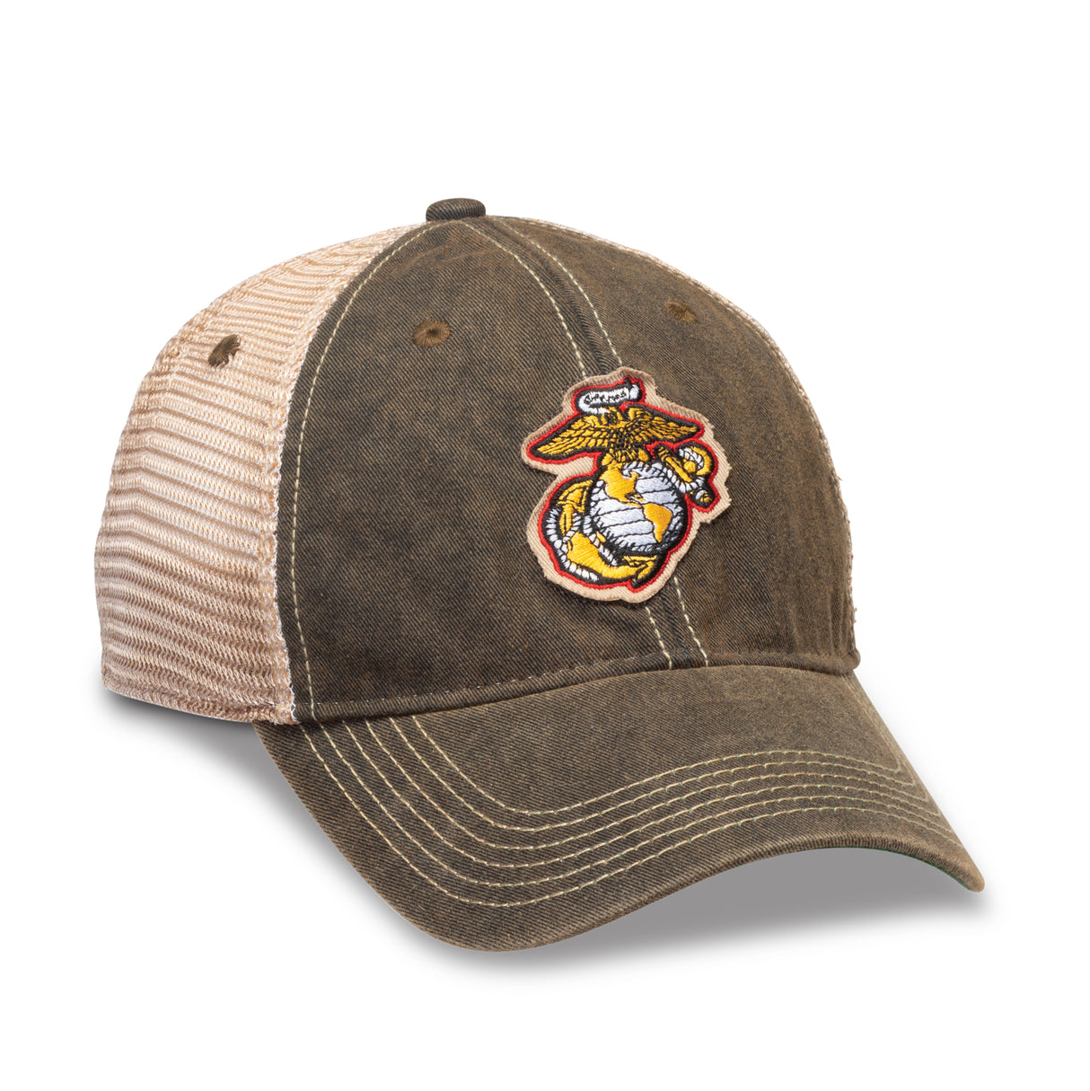 Eagle, Globe, and Anchor Mesh Back Hat- Faded Black - SGT GRIT