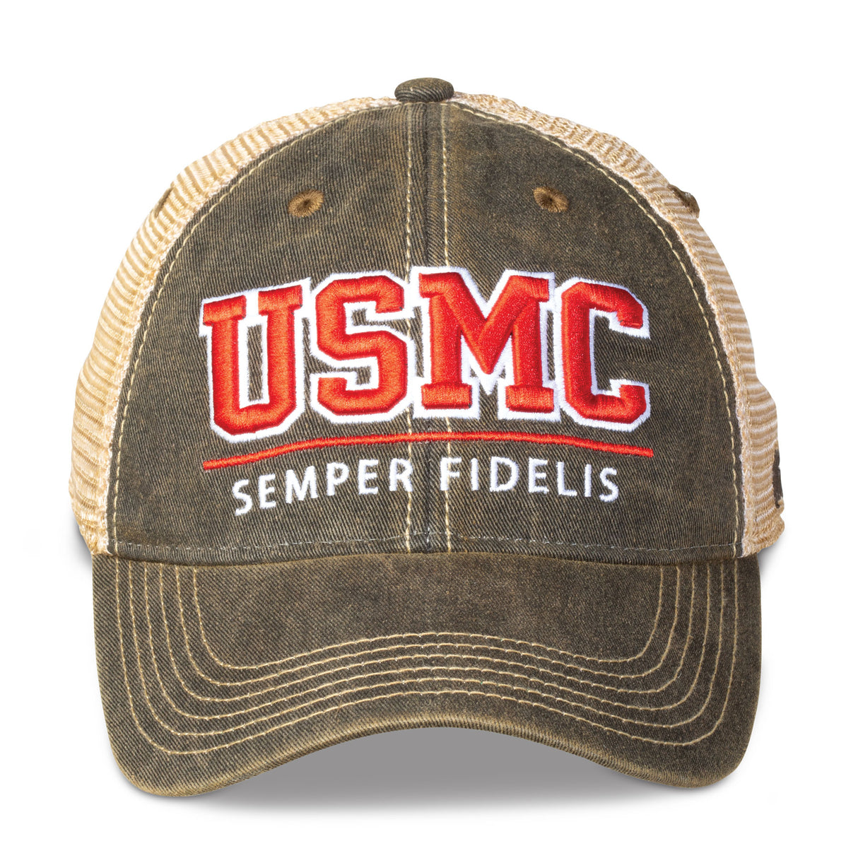 USMC Mesh Back Hat- Faded Black - SGT GRIT