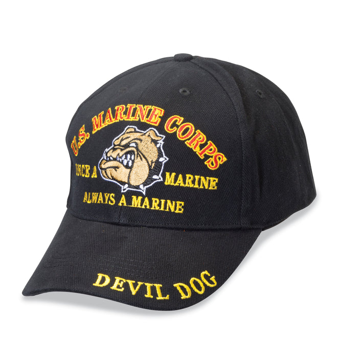USMC Devil Dog Hat- Black - SGT GRIT