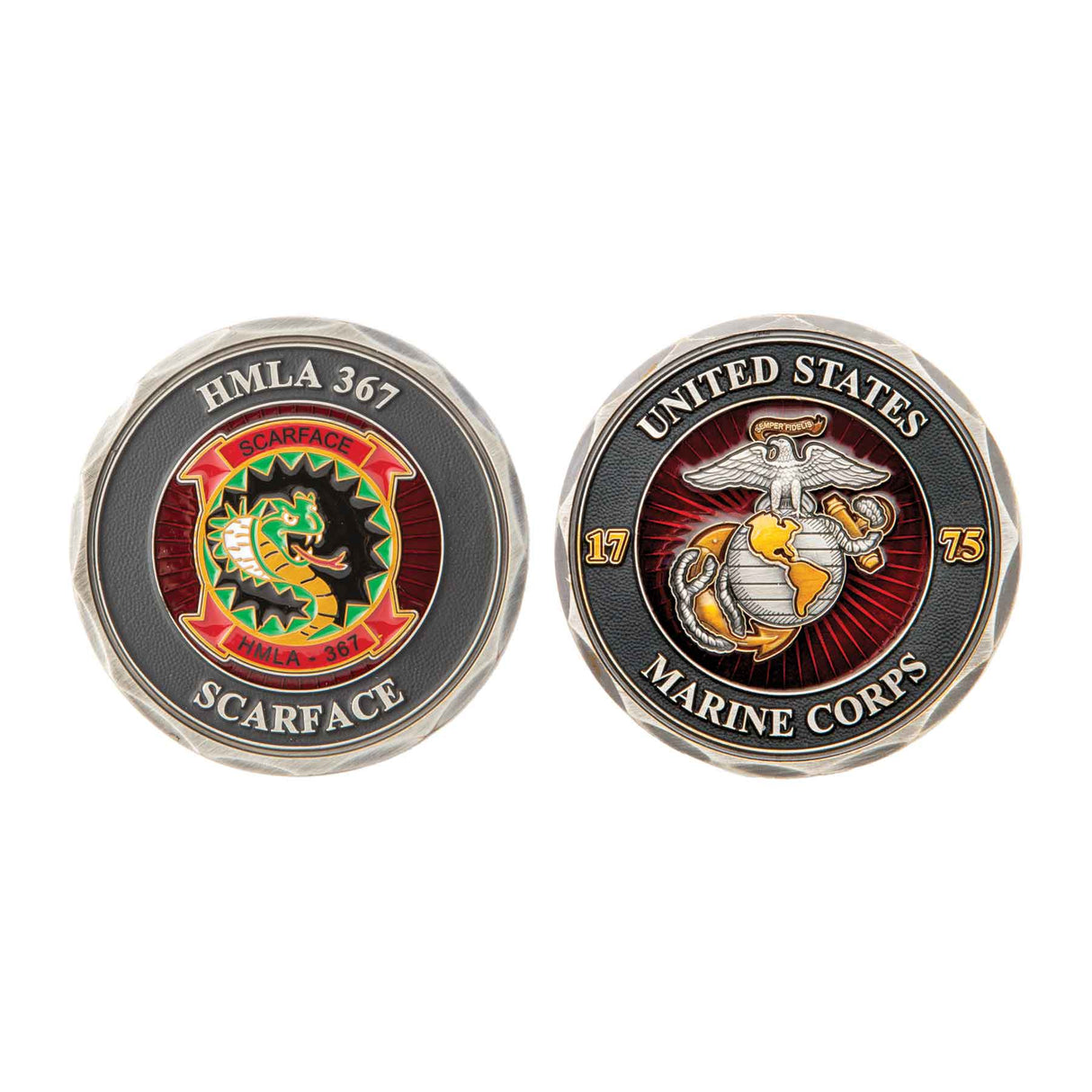 HMLA-367 Scarface Coin Challenge Coin - SGT GRIT