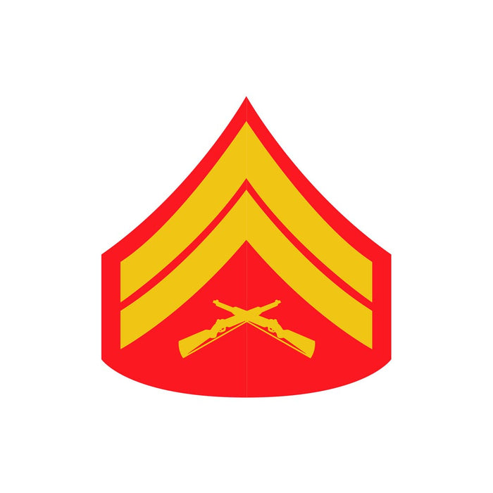 Corporal Red and Gold Rank Insignia Decal