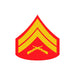 Corporal Red and Gold Rank Insignia Decal - SGT GRIT