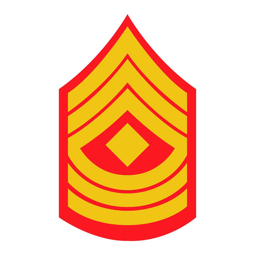 1st Sgt Red and Gold Rank Insignia 2 1/4" x 3 1/4" Decal - SGT GRIT