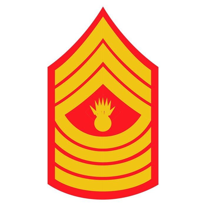 Master Gunnery Sergeant Red and Gold Sgt Rank Insignia  Decal - SGT GRIT